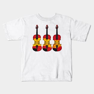 Violin Spanish Flag Violinist String Musician Spain Kids T-Shirt